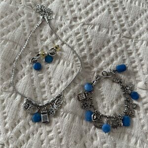 Brighton Silver and Blue Necklace with Bohemian Charm